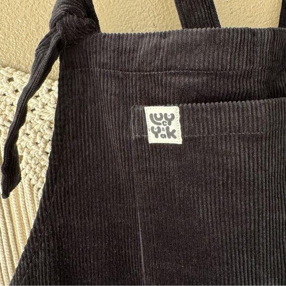 Lucy & Yak Jenny Dungaree overalls jumpsuit ORGANIC CORDUROY Black NWT Size 16R - Picture 7 of 12